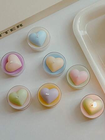 1pc New Heart-Shaped Soy Wax Candle, Dual-Tone Scented Candle, Creative Design Candle, Mini Heart Candle, For Home Decor, Gifts, Weddings, Parties, Tabletop Decor, Birthday Decoration, Lovely Decoration, Wedding, Partner, Hand Gift, Home Decor, Valentine's Day Gift, Birthday Present, Christmas Decorations, Christmas Decor, Christmas Gifts, Room Decor, Candle, Candles, Gifts, Scented Candles, Home Decoration, Gifts For Her, Scented Candle, Candle Set Gift