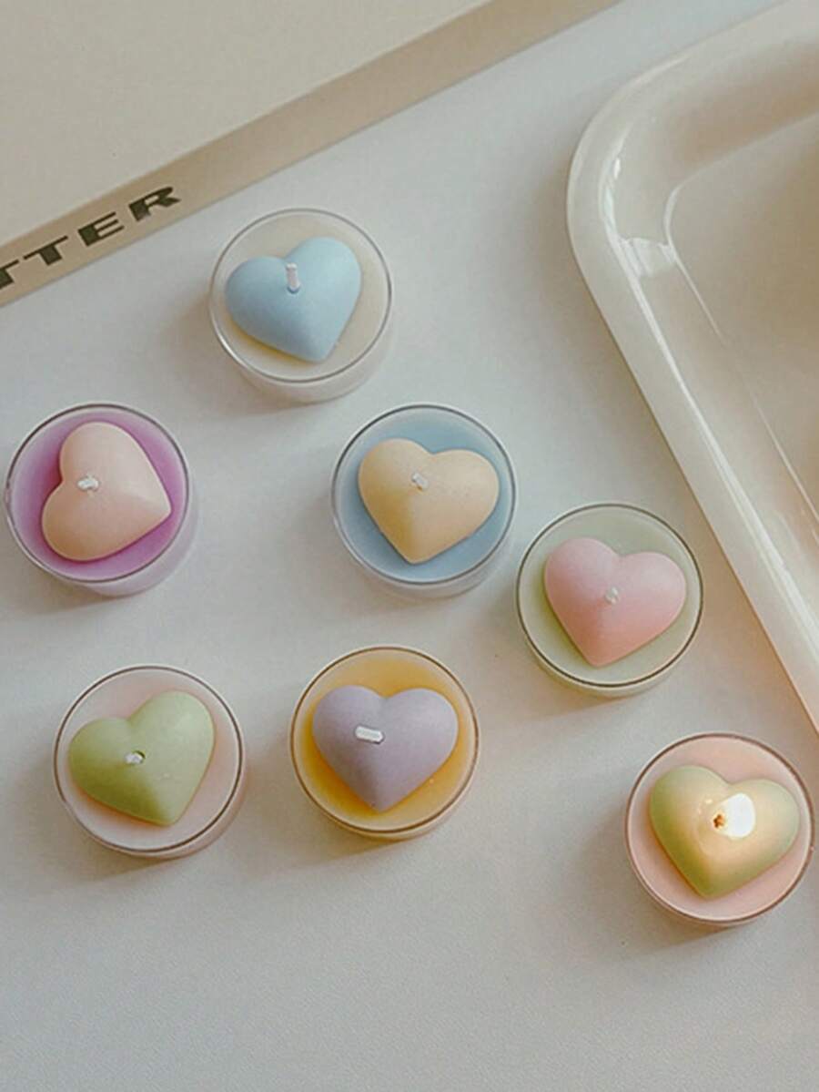 1pc New Heart-Shaped Soy Wax Candle, Dual-Tone Scented Candle, Creative Design Candle, Mini Heart Candle, For Home Decor, Gifts, Weddings, Parties, Tabletop Decor, Birthday Decoration, Lovely Decoration, Wedding, Partner, Hand Gift, Home Decor, Valentine's Day Gift, Birthday Present, Christmas Decorations, Christmas Decor, Christmas Gifts, Room Decor, Candle, Candles, Gifts, Scented Candles, Home Decoration, Gifts For Her, Scented Candle, Candle Set Gift