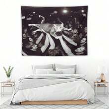 1 PC Interesting Animals Wall Tapestry, Polyester Personalized Tapestry, Suitable For University Dormitory Rooms, Living Rooms, Music Parties, Art Decoration Tapestry, Ideal Holiday Gift Giving, Installation Accessories, Home Decor, Room Decor, Flags For Room, Tapestri - 彩色 - 查看 7