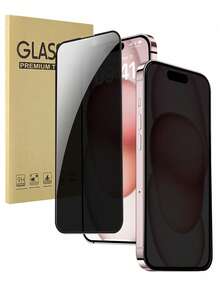 2 piezas Película protectora de vidrio templado de pantalla completa con borde negro para protección de privacidad compatible con Apple 17 16 Pro Max 15Promax 15Pro 14Promax 13 12 11, película protectora de teléfono móvil de pantalla completa con serigrafía anti-espionaje