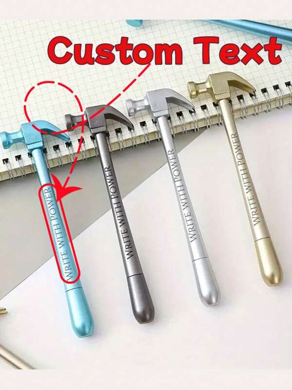 [Personalización] Bolígrafo creativo de martillo de metal imitación, disponible en múltiples colores, tinta negra de secado rápido, punta fina de 0.5 mm - Regalo creativo de oficina diaria y juego de firma, bolígrafo de escritura, bolígrafo de escritura divertido para estudiantes