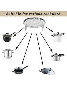 1pc Stainless Steel Steamer Rack With Detachable Stand, Pot Steaming Tray, For Steamer Cookware And Instant Pot - Multicolor - View 4