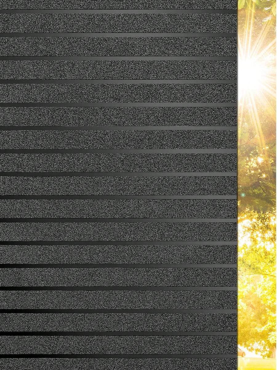 1卷黑色玻璃膜，100%遮光静电吸附窗膜，防紫外线，保护隐私，可拆卸塑料玻璃膜，适用于家庭和办公室，尺寸：17.72英寸*39.37英寸/17.72英寸*118.11英寸