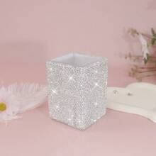 白色奢华水晶水钻桌面笔筒，创意陶瓷水钻化妆刷架，时尚化妆工具，家居卧室梳妆台化妆包配件，闪亮迷人，女士礼物，圣诞礼物，情人节礼物，返校礼物，创意女士礼物 - 彩色 - 查看 15