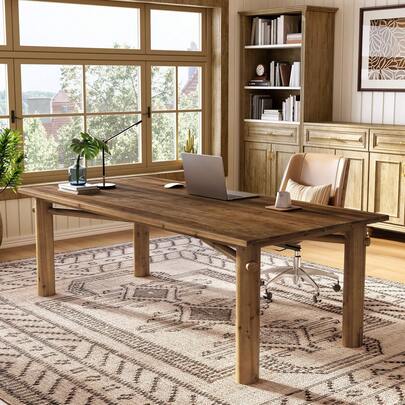 LITTLE TREE Solid Wood 5 Ft Conference Table, Rectangular Meeting Seminar Table, Large Office Executive Desk Business Furniture For Office, Meeting Conference Room, 31.5" D X 62.99" W X 29.53" H