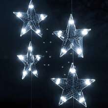 LED Star Curtain Fairy Lights 200 LED Cold White 8 Function - Multicolor - View 5