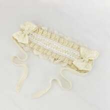 1 件女士黑色蕾丝涤纶甜美头带，适合搭配连衣裙情人节返校季