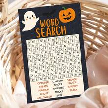 بطاقة تهنئة تفاعلية "بحث كلمات هالوين" مع مظروف - تصميم لغز مخيف، مثالية للمهتمين بهالوين، مناسبة للاحتفالات المناسبة، بطاقة تهنئة - متعدد الألوان - مشاهدة 9