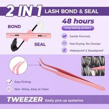 GSYY DIY Lash Extension Kit 240pcs Lash Clusters With Tweezer Bond Seal 60D/80D Volume Lashes Fluffy 3D Eyelash Clusters 1016mm Mixed Lengths Of  Look Beginner Friendly Ideal For He Use And Daily Wear - màu đen - Xem 6