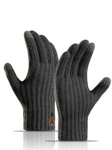 Guantes sin dedos de punto cálidos y unisex, adecuados para hombres y mujeres, cálidos y a prueba de viento para mantener las manos calientes en otoño/invierno