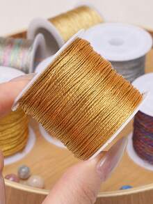 beadia 0,2-1mm 15-100m Nylongeflecht Schnur, Gold, Silber, Retro Farben, nicht-elastisch Perlen Schnur, Schmuckherstellung Seil | Geeignet für Weihnachten, 3-15 Stränge Mehrstrang Seil, vielseitig und langanhaltend Dekorations Schnur - DIY Weihnachtsdekoration - Kabel - Übersicht 4