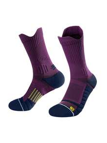 Giao hàng ngẫu nhiên 1/3/5 đôi tất bóng rổ chuyên nghiệp dày dặn, chống trượt, cao đến giữa bắp chân, dành cho nam, cỡ lớn. - Nhiều màu - Xem 12
