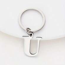 1 件男士不锈钢 A-Z 字母钥匙扣，26 个字母钥匙扣，适用于汽车钥匙汽车配件包魅力学校可爱哥特 Y2k - 銀色 - 查看 36