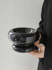 1个现代亮面陶瓷宠物碗 - 时尚简约设计，防滑加高喂食器，适用于猫狗，时尚宠物食品/水碗，家居装饰爱好者的理想之选 - 彩色 - 查看 10