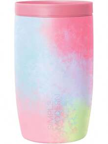 Taza de Café para Viaje con Tapa 360°| Vasoérmico de Acero Inoxidable Aislado con Revestimiento de Cerámica| Regalos para Mujeres| Voyager Colección| 470 ml.| Salvia de vidrio marino - Patrón: Caleidoscopio - Ver 12