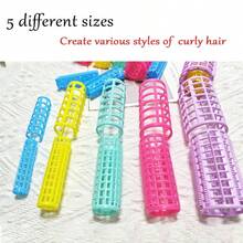 GSYY 30Pcs Plastic Hair Curlers Rollers Set  Rollers Self Gr Hairdressing Curlers Hair Curlers No Heat Hair Rollers For Long Medium Sh Thin Fine Hair With Mini Cb 5 Si - 藍色 - 查看 5