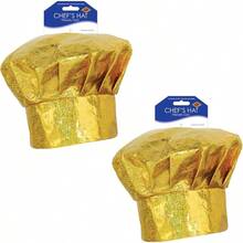 60963 Prismatic Gold Chef's Hat 2 Piece One Size - As Pic - View 3