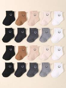 10 Pairs Soft Breathable Baby Sports Socks, Unisex Infant Toddler, Comfortable Stretchy, Suitable For 0-36 Months, All Seasons Indoor & Outdoor, Essential Newborn Gift Set - Multicolor - View 1