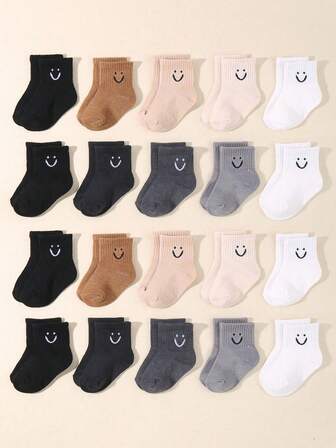 10 Pairs Soft Breathable Baby Sports Socks, Unisex Infant Toddler, Comfortable Stretchy, Suitable For 0-36 Months, All Seasons Indoor & Outdoor, Essential Newborn Gift Set