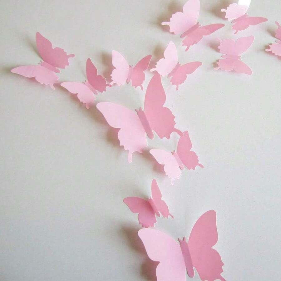 24pcs 3D Butterfly Removable Mural Stickers Wall Stickers Decal For Halloween Home And Room Decoration - Multicolor - View 1