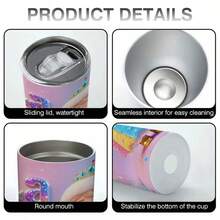 Frozen  20oz Stainless Steel Tumbler With Straw & Lid -  & Olaf Design (No Olaf),  Cup, 's Ice Magic Theme, Pink & Blue Sparkling Frozen Drinkware For, Christmas Gift,, Travel - 1 chiếc - Xem 6