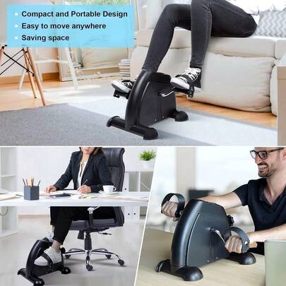 Exercise Bike, AGM Under Desk Bike Pedal Exerciser Portable Foot Cycle Arm &Amp; Leg Peddler Machine With LCD Screen Disp...