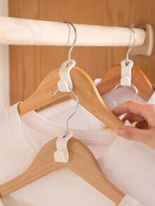 20pcs Clothes Hanger Connector Hook Closet Space Saving Organizer Stackable Hanger Hook - White - View 2