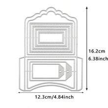 1 Khuôn cắt kim loại thiết kế phong bì ren, thích hợp cho việc tự làm sổ lưu niệm, thiệp giấy, thiệp chúc mừng, album và đồ trang trí nhà cửa - Bạc - Xem 9