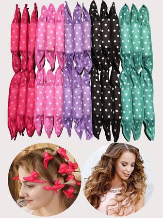 10pcs Hair Rollers Set, Heatless Curling Set, Heatless Sponge Curling Irons, Hair Rollers, Curly Hair Tools, Headband Hair Curlers, High Resilience Rubber Filling, Hair Styling Tools Accessories, No-Heat Hair Curler, Soft Durable Heatless Hair Curler Set