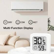 Smart Indoor Thermometer, Mini LCD Digital Thermometer, Precise Indoor Temperature & Humidity Monitoring, Easy Reading, Suitable For Home, Room, Office, Car, Wine Cabinet - White - View 9
