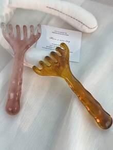 1pc Resin Head Massager, Six-Claw Meridian Massage Comb, Acupressure Head Scratching Meridian Massage Claws, Scalp Relaxation And Stress Relief Device - Multicolor - View 5