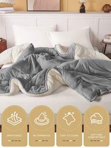 1件超柔软羊毛被，亲肤冬季羽绒被，轻盈透气，舒适睡眠，经久耐用，不易起球，绗缝工艺使其蓬松柔软，百搭卧室装饰，适合所有尺寸的床，不含枕头和枕套，家居装饰，冬季之选，床上用品，秋季装饰，冬季装饰