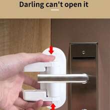 Cerradura de puerta para niños, cerradura de  para niños, cerradura de protección para el hogar, suela adhesiva, fácil instalación sin herramientas! Baby shower casa decoración regalos - Blanco - Ver 1
