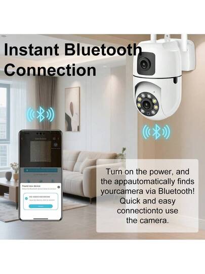 8MP Dual Lens Security Camera, 4K/8MP WiFi Outdoor Cameras Home Security, Supporting Two Way Audio, Slimme Night Vision Motion Detection, 360° Whole Monitoring Via App Vision, Moving Object Tracking, Intercom, Multi Sharing, Real Time Alarm view 3