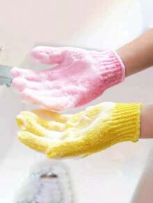 10 szt. peelingujących rękawic kąpielowych, wielokrotnego użytku peelingujących rękawic prysznicowych, szorowarki do pleców, masażery i peelingi do ciała, akcesoria do mycia ciała na powrót do szkoły - Wielokolorowe - Zobacz 5