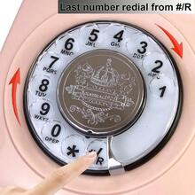 Pink Telephones Corded Telephone Classic Rotary Dial Home Phones Antique Vintage Phone Of 1930s Old Fashion Business Telephone Home Office Decors - 粉色 - 查看 7