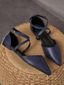 MonaNise Women's Pointed Toe Slip-On Flats, Stylish Casual Outdoor Commute Work Shoes With Ribbon, Comfortable Hollow-Out Loafers, Burgundy, Autumn