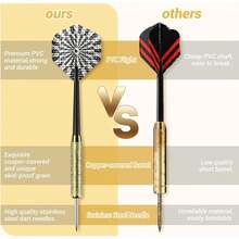 Sportneer Juego de Dardos de Punta de Metal, Dardos de Punta de Acero, Dardos Profesionales, barriles de latón, 18 Piezas para Diana con 6 Varillas de Dardos de PVC y Bolsa de Transporte - 1 - Ver 5