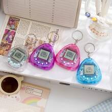 1个/3个/5个迷你三角饭团宠物玩具，多种游戏模式，包含宠物装置和钥匙扣，儿童益智休闲挂件玩具，多种宠物可选，多种宠物养成模式，适合背包装饰、生日礼物、奖励、车钥匙装饰 - 彩色 - 查看 6