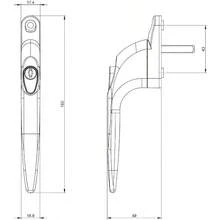 UPVC Universal Window Handle Inline Locking Espag Double Glazing Chrome 20mm - Default - View 2