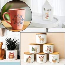 4pcs Christmas Tree & Rabbit UV DTF Transfer Stickers - Self-Adhesive, Easy To Apply, Perfect For Glassware, Bottles, Crafts - Festive Holiday , Festive Decoration | Festive Design | Easy Application Stickers, Christmas Decorations, Stickers - Multicolor - View 6