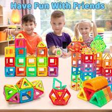 Big Size Magnetic Blocks Tough STEM Toys For Boys And Girls Learning By Playing Games For Kids, Compatible With Major Brands Building Blocks - Starter Set(Suitable For Ages 3+) - Multicolor - View 3