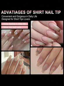 550pcs Matte Soft Gel Nail Stickers, Coffin Shape Full Coverage, Removable, Firm Adhesion, Suitable For DIY Manicure Nails - Clear - View 5