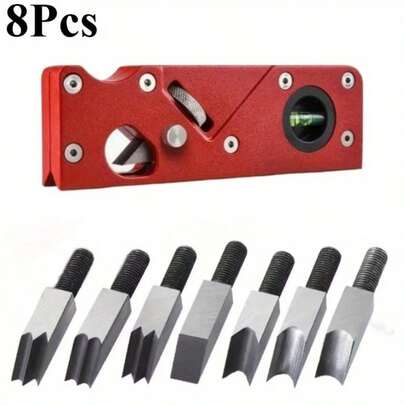 8個セットの45度ベベルシャンファープレーン、7つの交換可能な刃を持つ手動木エッジコーナートリマーDIYカーペンター手工具フィーネトリミング、すべてのタイプの木材に適しています。滑らかな木工デバーリングセット。