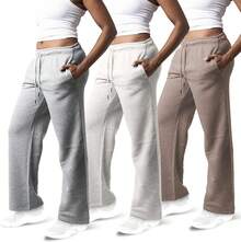 3 Pack Women's Wide Leg Sweatpants Workout And Yoga (Plus Sizes Available) ZQZF - Taupe / Abu-abu Muda / Abu-abu Sedang - View 12