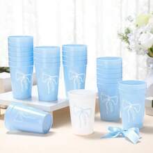 D24 Pack Bachelorette Party Plastic Cups Bulk Reusable Drinking Cups For Western Cowgirl Themed Bachelorette Parties Bridal Shower County Wedding Favor Plies Blue12oz Bow - Màu xanh lam - Xem 4