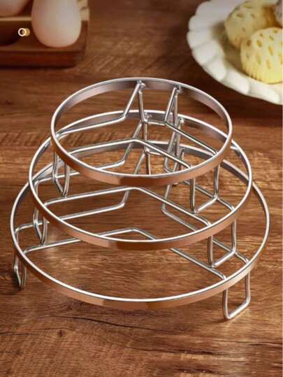 Multifunctional Kitchen Storage Rack, Thick Stainless Steel Steamer Rack, Household Steamer Bun Rack, 3-Leg Pot Rack, Countertop Pot Rack, Heat-Resistant Pot Rack