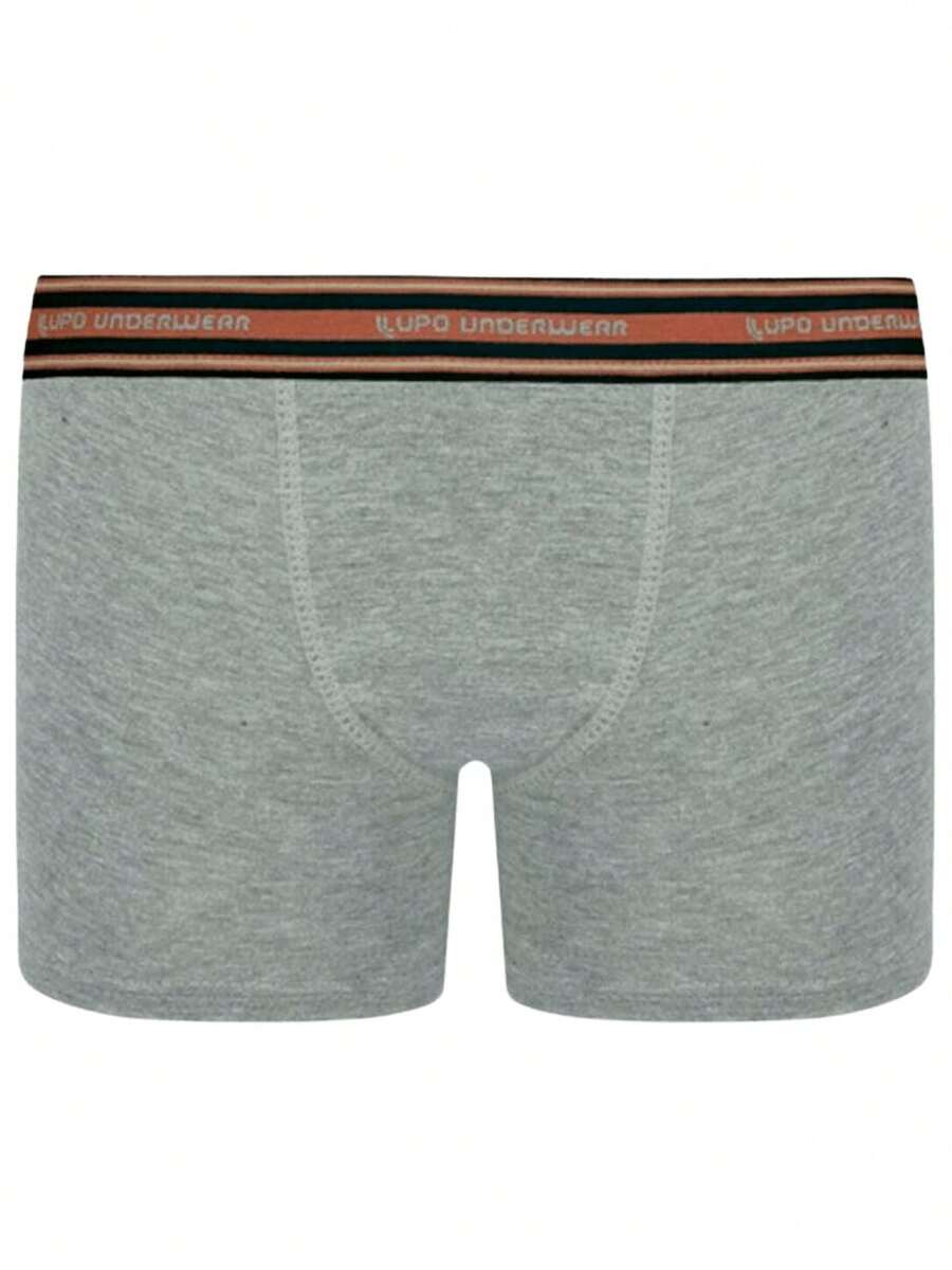 Cueca Boxer Infantil Lupo Algodão Kids Menino - Cinza Mescla - Visão 1