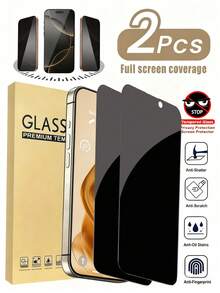 2 Packs Privacy Screen Protector Compatible With IPhone 16 Pro Max, Full Coverage Shatterproof Tempered Glass [True 28° Privacy Protection] [9H Hardness] [Privacy Screen] Compatible With IPhone 16 PRO MAX/16/16 PRO/16 PLUS/15 PRO MAX/15/15 PRO/15 PLUS/14 PRO MAX/14/14 PRO/14 PLUS/13 PRO MAX/13/13 PRO/12/11 Privacy Screen Protector, Tempered Glass Film, Mobile Phone Film