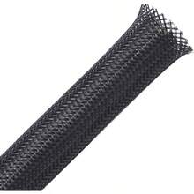 100ft 1 4 Inch PET Expandable Braided Sleeving Black Braided Cable Sleeve - Black - View 1
